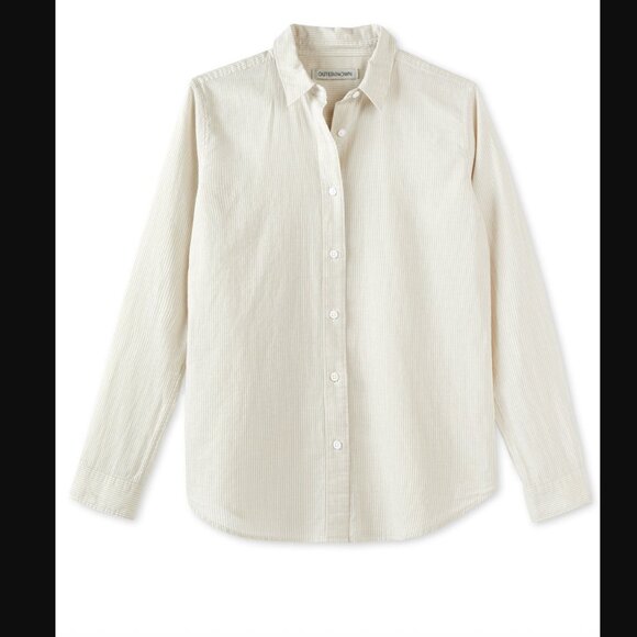 Outerknown Windrift Shirt in Desert Banker Stripe | Size M - Picture 1 of 10